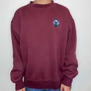 Vintage 90s Retro JanSport Crewneck Golf Pullover Sweater Burgundy Men’s Size XL